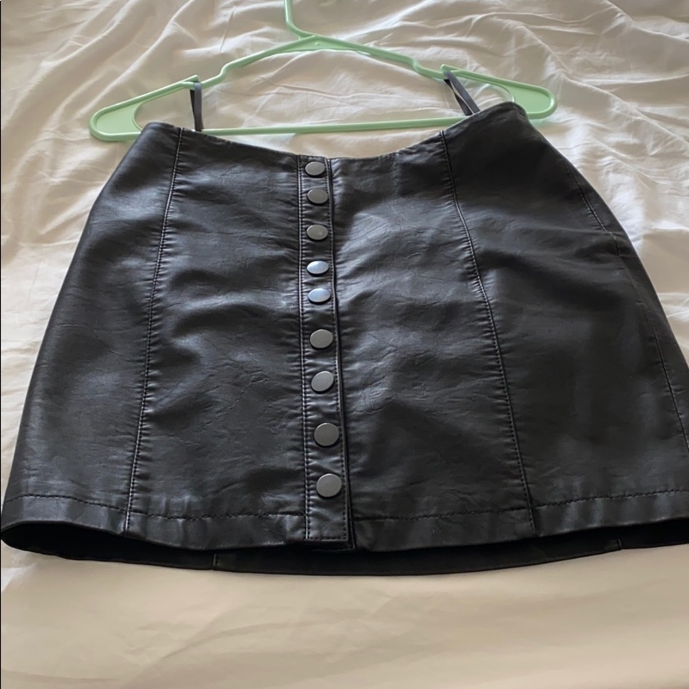 Black leather Free People Skirt